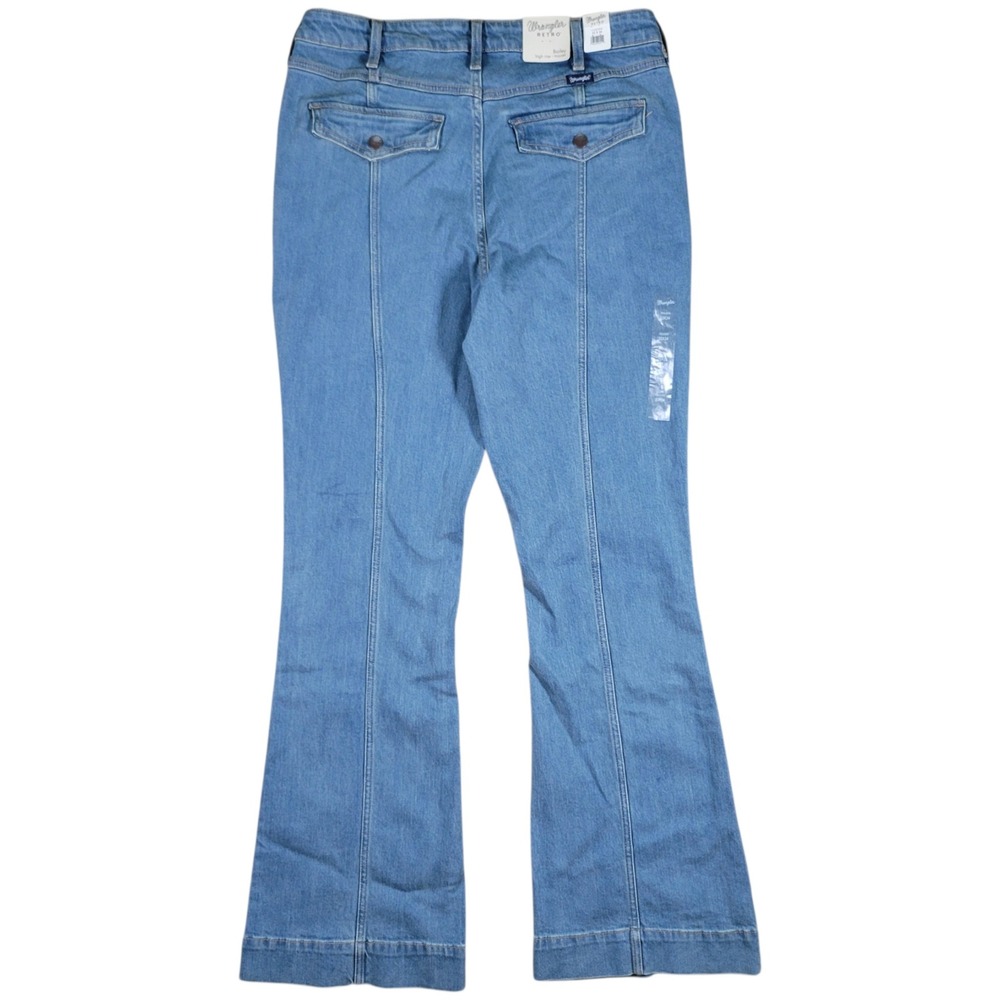 Wrangler Retro Bailey Trouser Women 33x34 Blue Denim High Rise Flare Leg Western - Picture 2 of 10